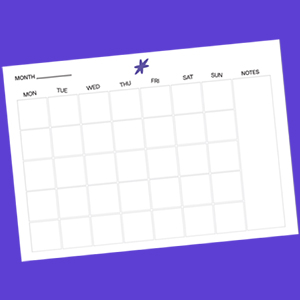 monthly calendar
