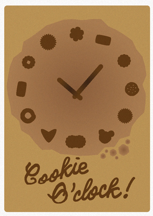 brown cookie clock