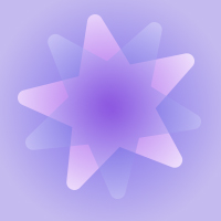 green and purple stars